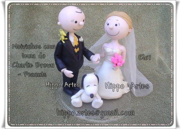 NOIVINHOS CHARLIE BROWN PEANUTS E NOIVA